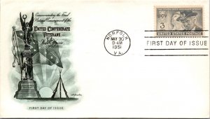 FDC 1951 SC #998 Artmaster Cachet - Norfolk VA - Single - J267