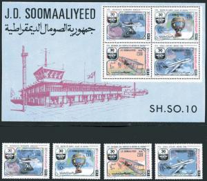 Somalia 450-53a MNH Flying Machine Balloon Flight x4664