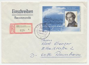 Registered cover Germany / DDR 1984 Felix Mendelssohn Bartholdy - Composer