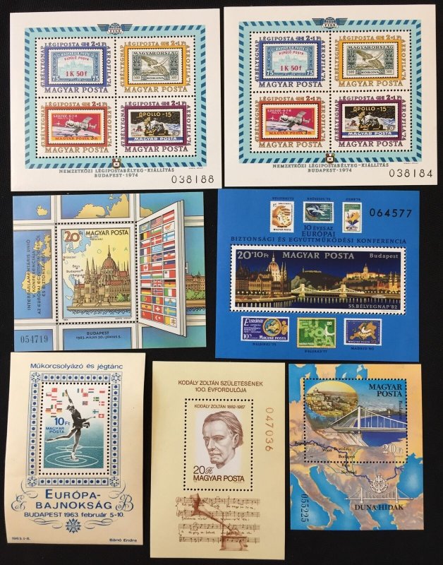Hungary Mini Sheets MNH x 19 Space Sport AB2939