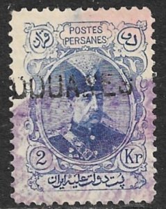 IRAN PERSIA REVENUE 1902-04 2Kr DOUANES CUSTOMS Ovpt on Sc 358 VFU (1)