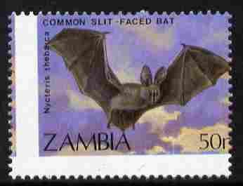 Zambia 1989 Slit-faced Bat 50n with major shift of perfor...