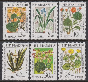 Bulgaria 3300-3305 Flowers MNH VF