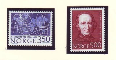 Norway Sc 839-0 1984 Hansteen Astronomer stamps mint NH