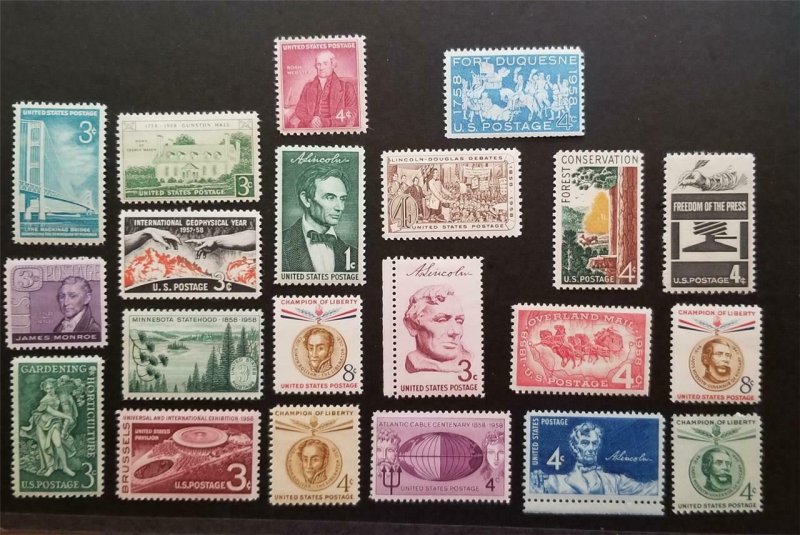 1958 US Commemorative Stamp Year Set MNH OG Mint 1100-1123