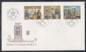 Norway Scott 833-5 FDC - Postal Services