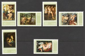 DDR Sc# 1822-1827 MNH 1977 Mercury and Rubens Paintings in Dresden Gallery