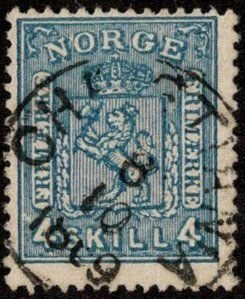 NOR SC #14 U 1867 Coat of Arms w/CH[RIS]TIANIA/10-8-1869 CV $11.00