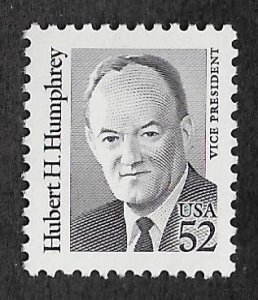 U.S.#2189 Hubert Humphrey 52c Single, MNH. Dull Gum