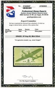 US Stamp #C26 Airplane 8c - PSE Cert - XF-SUP 95 - MNH - SMQ $45.00 