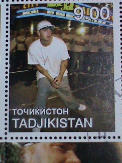 Tajikistan Stamp:2001 Elton John & Eminem CTO full Stamp sheet
