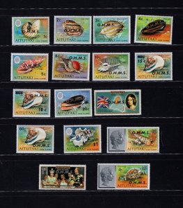 Aitutaki O1-O16 Pacific Shells 1978-79 MNH Complete Set K1XLC