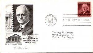 FDC 1954 SC #1062 Artmaster Cachet - Rochester, Ny - Single - J308