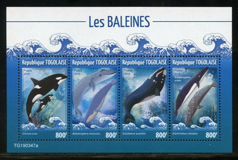 TOGO 2019 WHALES SHEET  MINT NEVER HINGED