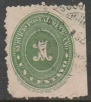 MEXICO 212, 1¢ LARGE NUMERAL WATERMARKED, USED. F-VF. (1505)