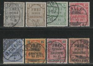 Germany Scott # OL1 - OL8, used