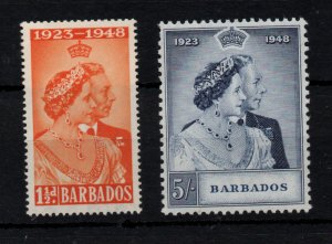 Barbados 1948 Silver Wedding LHM set SG265-266 WS37257