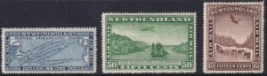 C9 / C11 Newfoundland 1931 watermark 224 airmail set MLMH CV: $140.00