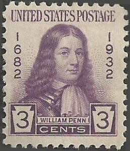 # 724 Mint Hinged Violet William Penn