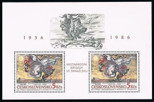 Czechoslovakia 2625,MNH. Intl.Brigades in Spaine.Painting,by Vladimir Sychra,