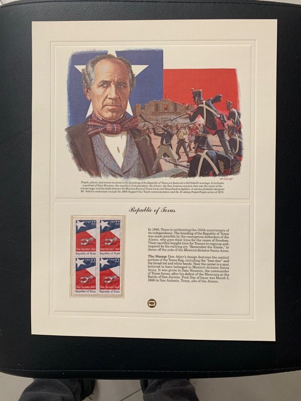 SCOTT 2204 Republic of Texas USPS COMMEMORATIVE STAMP PANEL