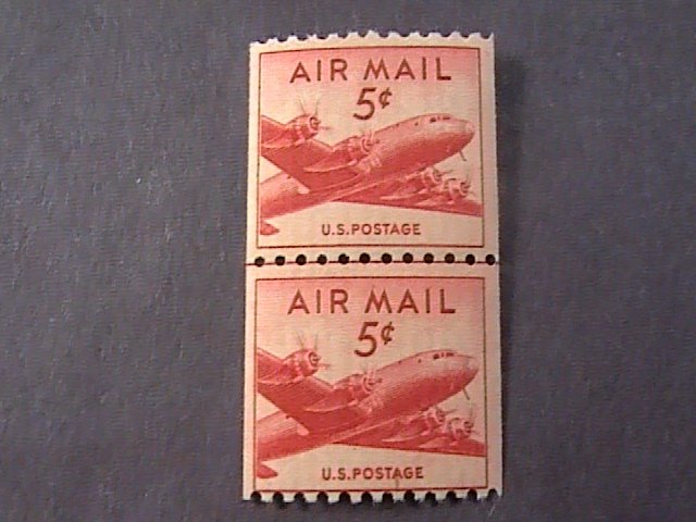 U.S.# C37-MINT/NEVER HINGED---JOINT LINE  PAIR----AIR-MAIL--1948
