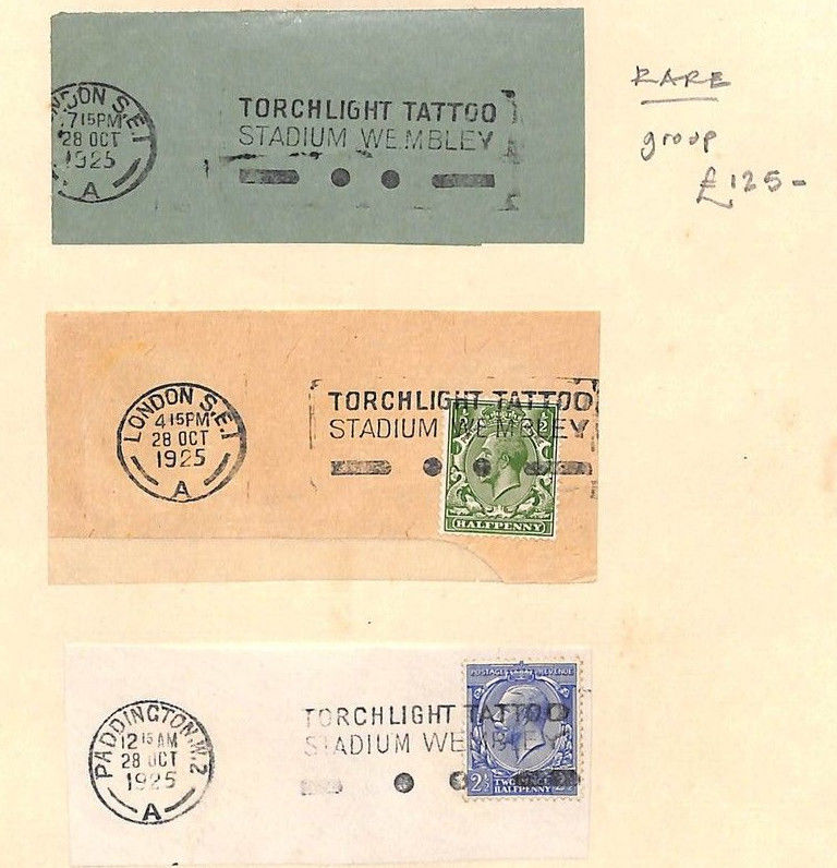 JJ291 1925 GB SLOGANS *Torchlight Tattoo* Wembley Exhibition RARE ...