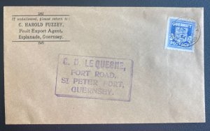 1944 Guernsey Channel Islands Occupation England Cover To St Peter Port