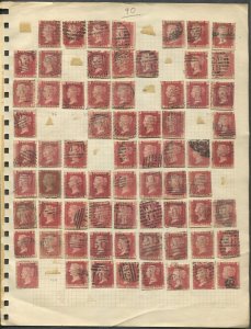 Great Britain #33 Used, Plate 90, Lot of 70