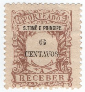 (I.B) Portugal Colonial Postal :  Sao Tome & Principe 6c (Postage Due)