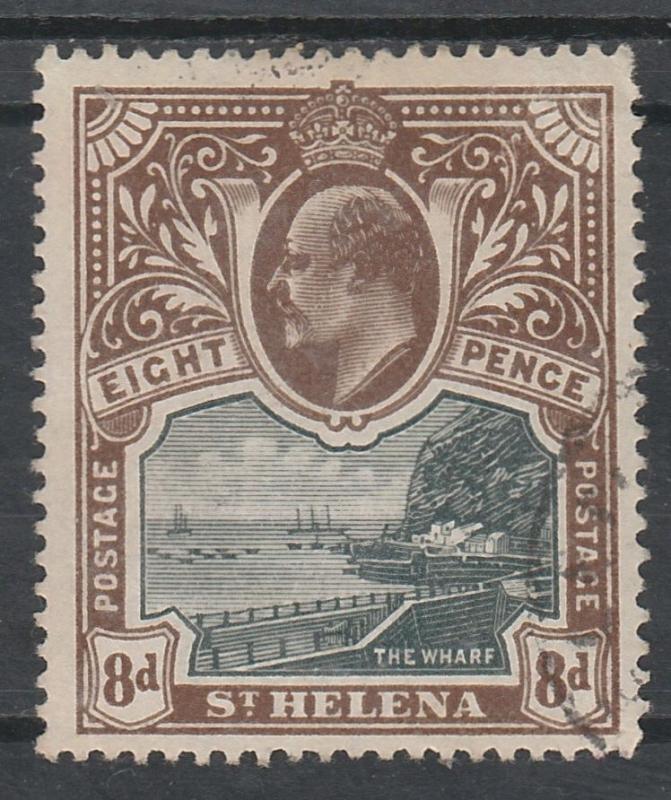 ST HELENA 1903 KEVII THE WHARF 8D USED