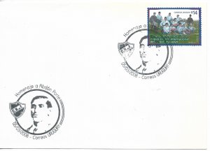 URUGUAY 2008 HOMAGE TO ABDON PORTE FOOTBALL PLAYER COVER WITH SPECIAL POSTMARK