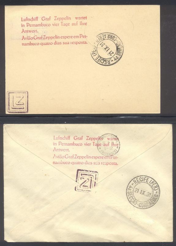 GERMANY #C36-37 Covers - 1928 2m - 4m Zeppelin