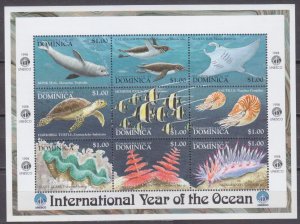 1998 Dominica 2583-91KL Sea fauna