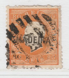 Portugal Madeira 1871-76 Optd Type A 80r Orange Perf. 12 3/4 Used A20P64F4029-