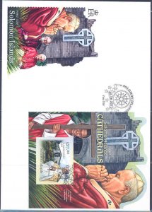 SOLOMON ISLANDS 2012 CATHEDRALS POPE JOHN PAUL II    S/SHEET FIRST DAY COVER