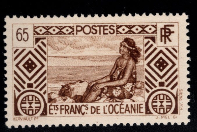 French Polynesia Scott 98 MH* stamp from the 1939-40 Long set