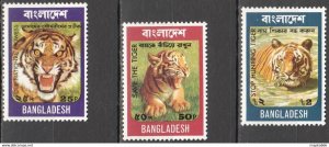 1974 Bangladesh Wild Cats Animals Save Tigers #49-51 Michel 8 Euro Set ** Pm075