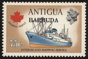 BARBUDA Sc 126 VF/MNH - 1974 - 75¢ - S.S. Federal Maple & Maple Seal