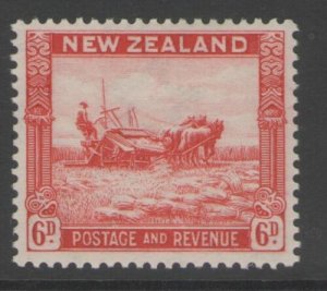 NEW ZEALAND SG585 1936 6d SCARLET p13½x14 MTD MINT 