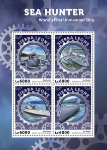 Sierra Leone 2016 MNH Sea Hunter 1st Unmanned Ship USV ACTUV 4v M/S Ships Stamps