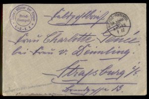 Germany WWI Air Force Stabs Offizier der Flieger AOK 4 Feldpost Cover G69784