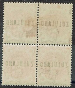 ZULULAND 1888 QV GB 1/2D */** BLOCK 