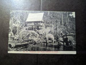 1908 British Straits Settlements RPPC Postcard Cover Penang to Munich Germany