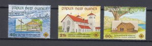 J44017 JL Stamps 1991 papua new guinea set mnh #775-7 churches