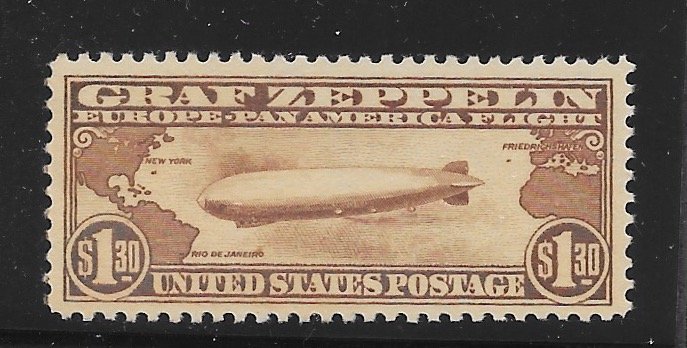 C14 MNH $1.30 Zeppelin, PSE Cert. Graded XF-90,  Free Insured Shipping