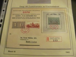 SWITZERLAND 1943 REGISTERED COVER  SC B132 XF  (188)