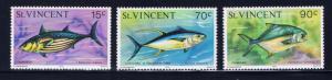 St Vincent 472-74 NH, complete set of Fish, CV $16.50