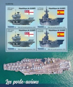 Guinea - 2020 Aircraft Carrier Warships - 4 Stamp Sheet - GU200319a 