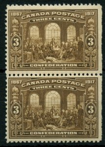 #135 Three cent confederation issue PAIR, F - VF MNH Cat$205 Canada mint 